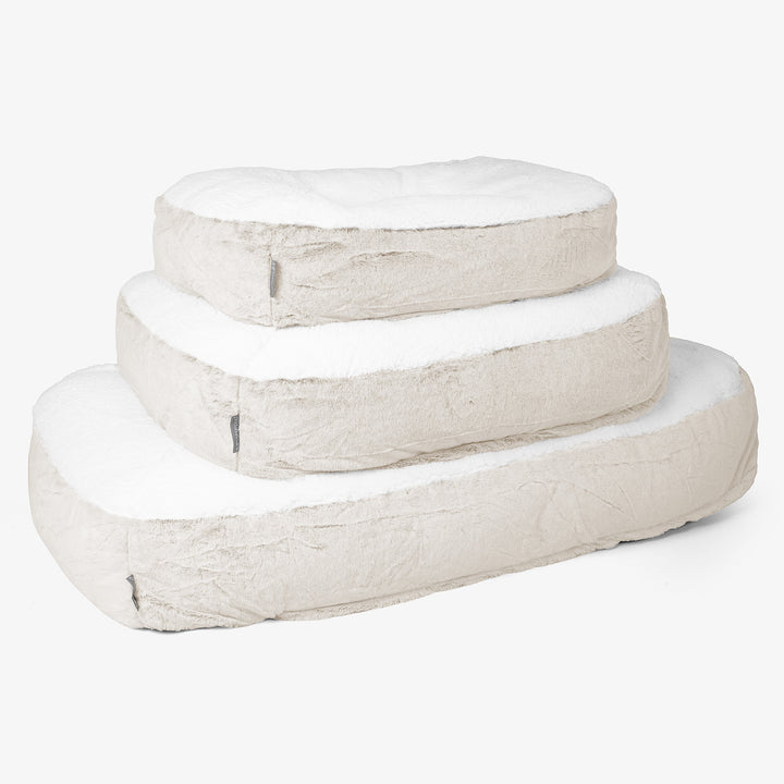 Stredný pelech pre psa Sloucher - Falošná králičia kožušina Biela 02