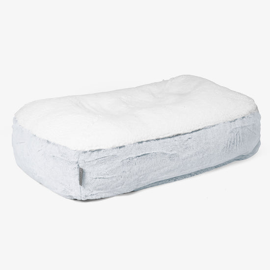 Stredný pelech pre psa Sloucher - Falošná králičia kožušina Prašná modrá 01