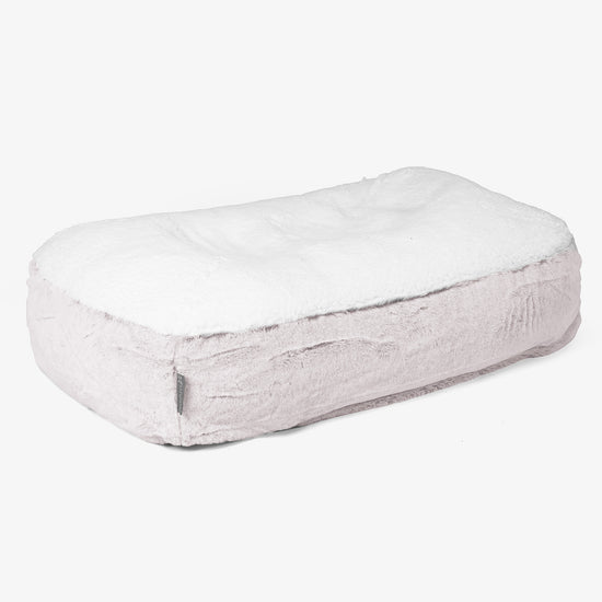 Stredný pelech pre psa Sloucher - Falošná králičia kožušina Prašná ružová 01