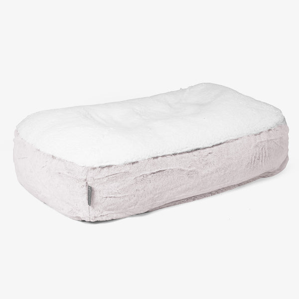 Stredný pelech pre psa Sloucher - Falošná králičia kožušina Prašná ružová 01