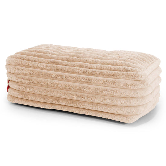 Velká podnožka - Ultra plyšový kord Broskyňová 01