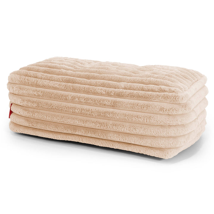 Velká podnožka - Ultra plyšový kord Broskyňová 01