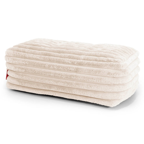 Velká podnožka - Ultra plyšový kord Smotanová 01