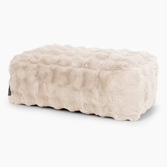 Velká podnožka - Umelá kožušina Bublina Smotanová 01