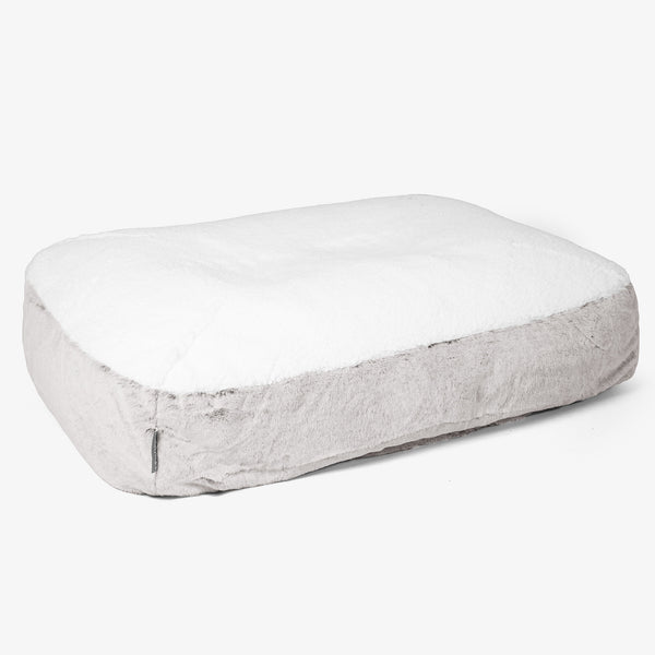 Veľký pelech pre psa Sloucher - Falošná králičia kožušina Svetlošedá 01