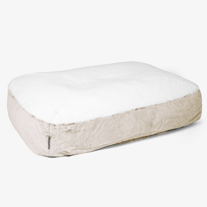 Veľký pelech pre psa Sloucher - Falošná králičia kožušina Zlatohnedá 01