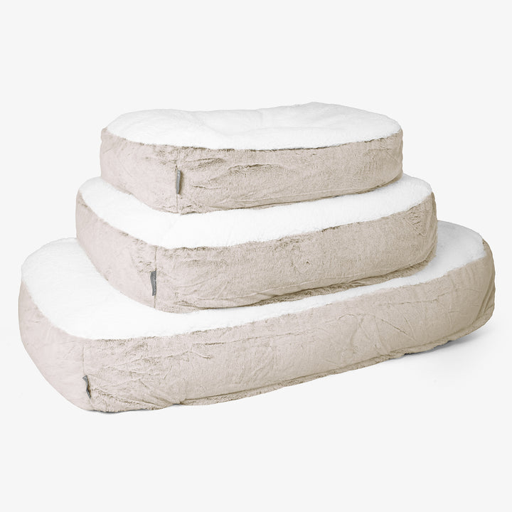 Veľký pelech pre psa Sloucher - Falošná králičia kožušina Zlatohnedá 02