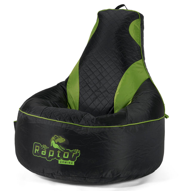 Prešívaný Herný Sedací Vak - Čierna / Zelená 01