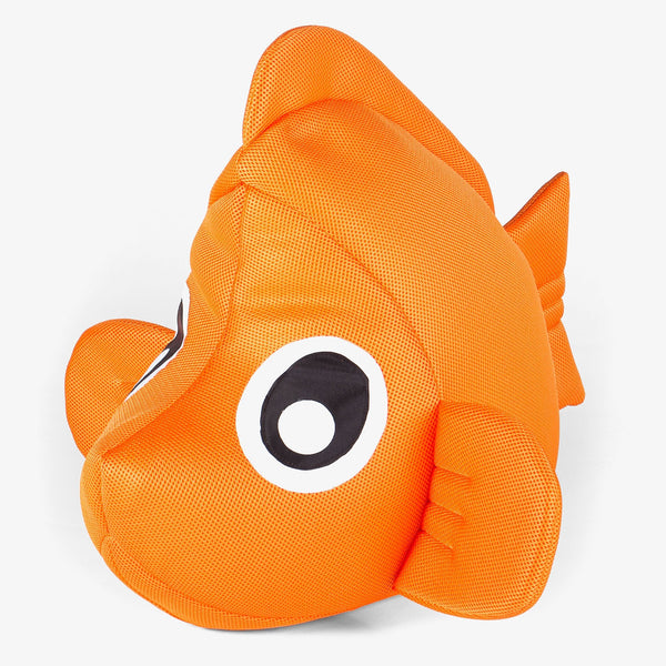 Detský sedací vak v tvare klaunskej ryby na hranie do bazéna vo veku 3-8 rokov - Oranžová 01