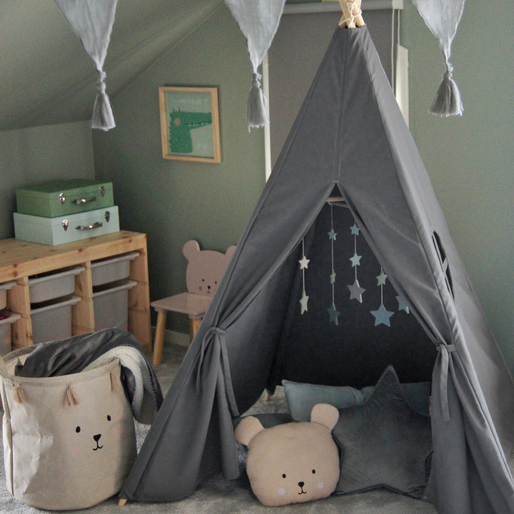 Detský vnútorný stan Teepee - Šedá 02