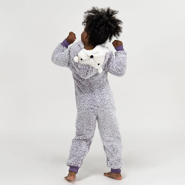 Detský zvierací flísový overal Onesie s kapucňou - Ježko 04