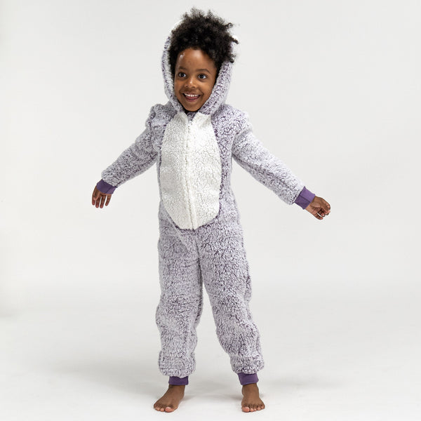 Detský zvierací flísový overal Onesie s kapucňou - Ježko Fabric Close-up Image