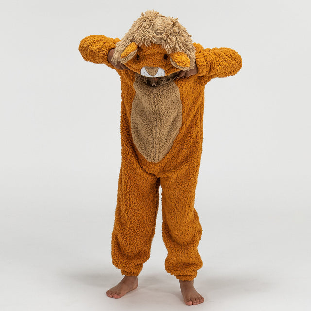 Detský zvierací flísový overal Onesie s kapucňou - Lev 01