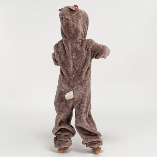 Detský zvierací flísový overal Onesie s kapucňou - Sob 02