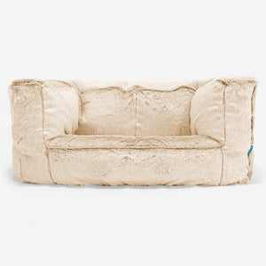 Detská pohovka sedací vak Albert vo veku 2-6 rokov - Falošná králičia kožušina Biela