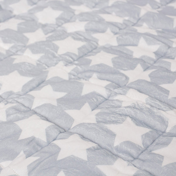 Záťažová detská prikrývka - Flanelový flís Hviezda šedá Fabric Close-up Image