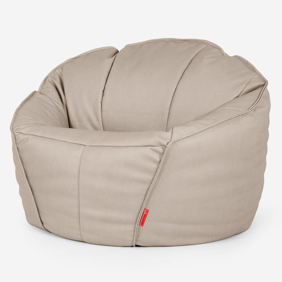 Jedinečné klasické herné kreslo sedací vak - Vegánska koža Slonovinová 01