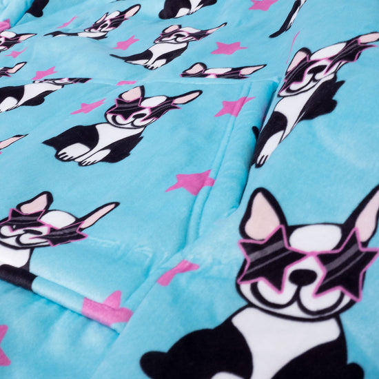 Nadrozmerná mikina s kapucňou a dekou pre mužov alebo ženy - Jemné Mops 05