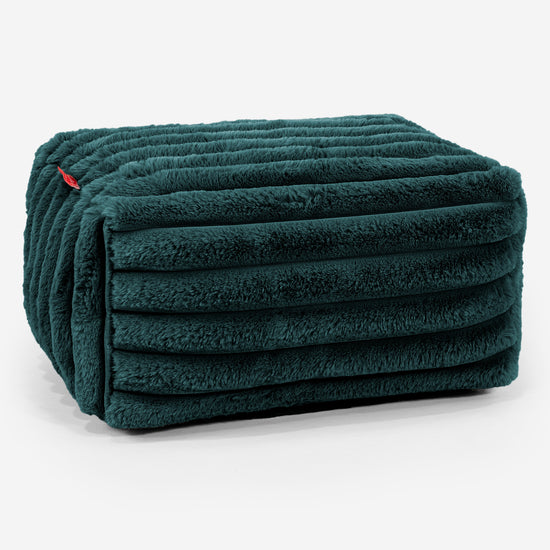 Malá podnožka - Ultra plyšový kord Modrozelená 01