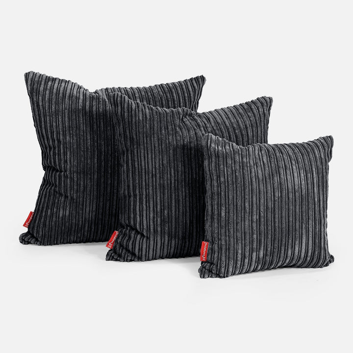 Extra veľký dekoračný poťah na vankúš 70 x 70 cm - Menčester Čierna 02
