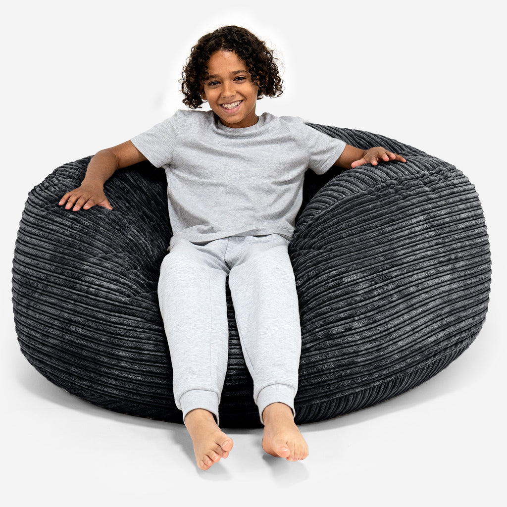 Mimoriadne pohodlný superveľký sedací vak pre deti vo veku 6-14 rokov - Menčester Čierna 01