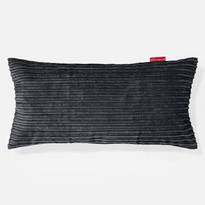Obdĺžnikový dekoračný poťah na vankúš XL 40 x 70 cm - Menčester Čierna