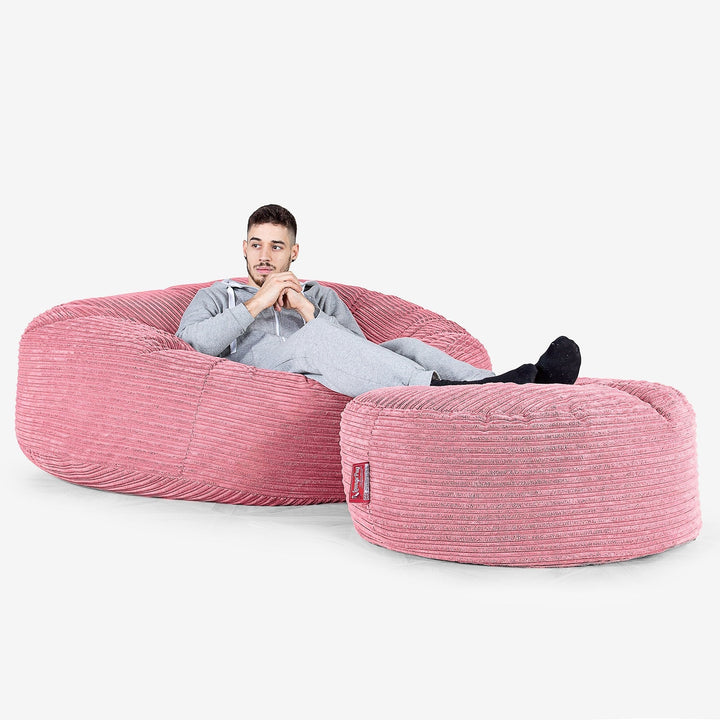 Mega mamutia pohovka sedací vak - Menčester Korálová 02