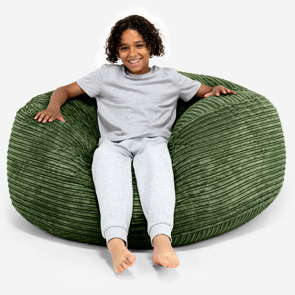 Mimoriadne pohodlný superveľký sedací vak pre deti vo veku 6-14 rokov - Menčester Lesná zelená 01