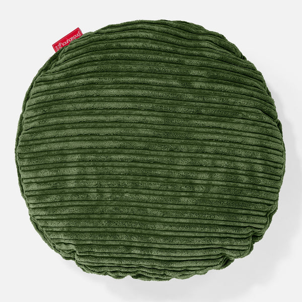 Okrúhly dekoračný poťah na vankúš 50 cm - Menčester Lesná zelená 01
