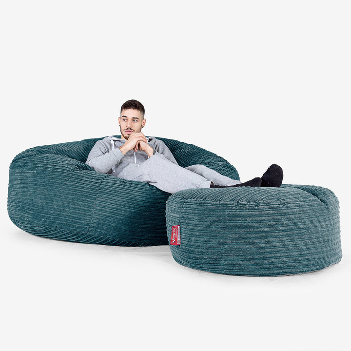 Mega mamutia pohovka sedací vak - Menčester Modrozelená 02