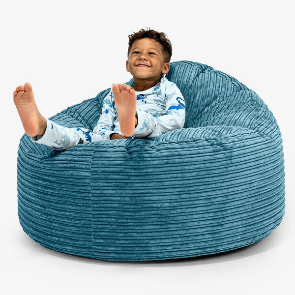 Obrovský útulný sedací vak pre deti vo veku 3-8 rokov - Menčester Morská modrá 01