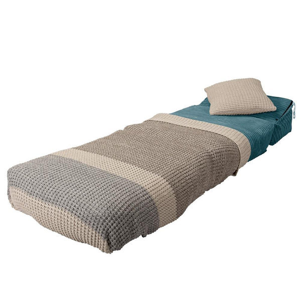 Rozkladacia stolička jednolôžková Avery Futon - Menčester Morská modrá Fabric Close-up Image