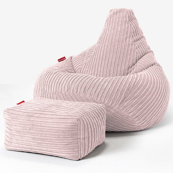 Stolička s vysokým operadlom sedací vak - Menčester Ružovo červená 01