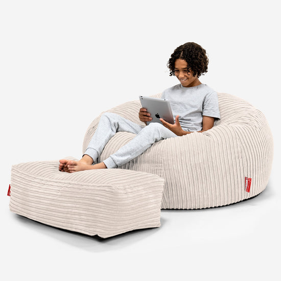 Pohovka sedací vak pre deti vo veku 6-14 rokov - Menčester Slonovinová 01