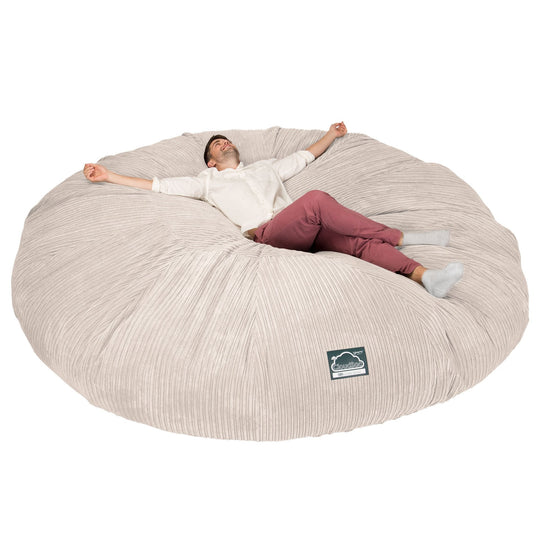 Pohovka sedací vak z pamäťovej peny CloudSac 5000 XXXXXL Titanic - Menčester Slonovinová 01