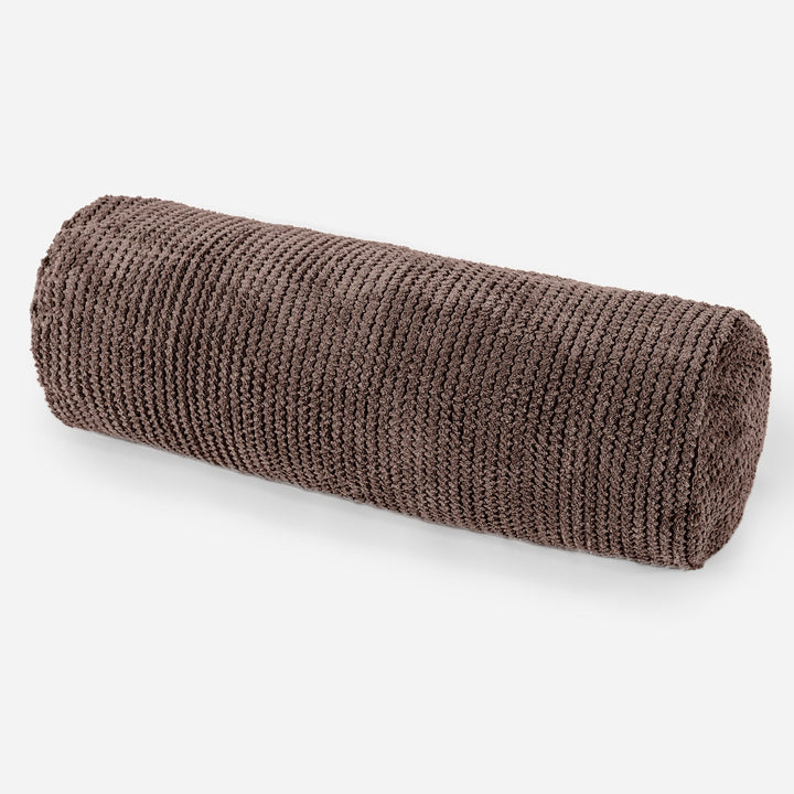 Dekoračný valčekový poťah na vankúš 20 x 55 cm - Pom Pom Čokoládová 01