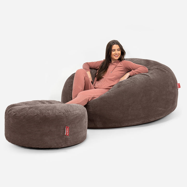 Mega mamutia pohovka sedací vak - Pom Pom Čokoládová 02