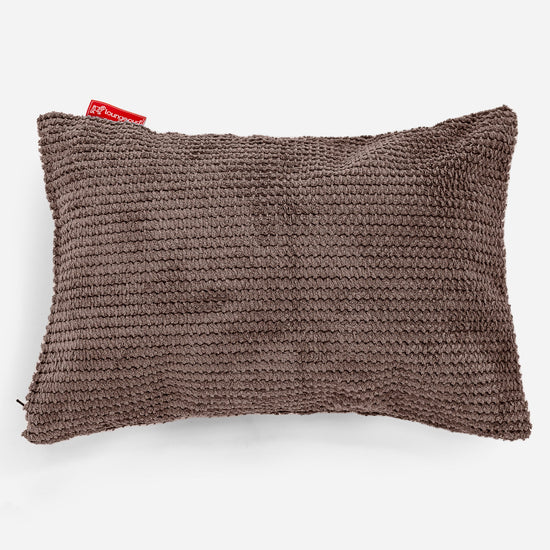 Obdĺžnikový dekoračný poťah na vankúš 35 x 50 cm - Pom Pom Čokoládová 01