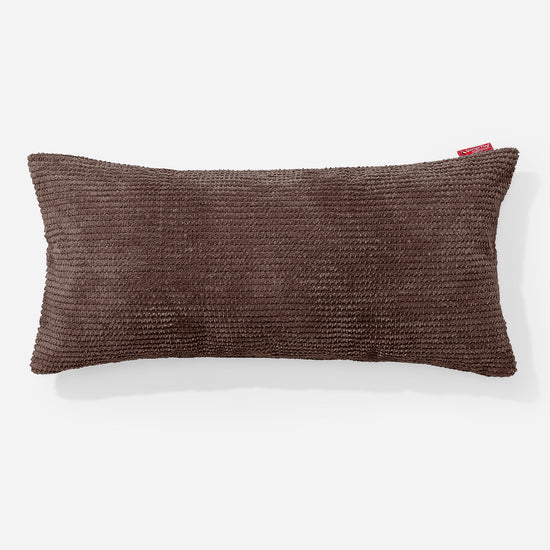 Obdĺžnikový dekoračný poťah na vankúš XL 40 x 80 cm - Pom Pom Čokoládová 01