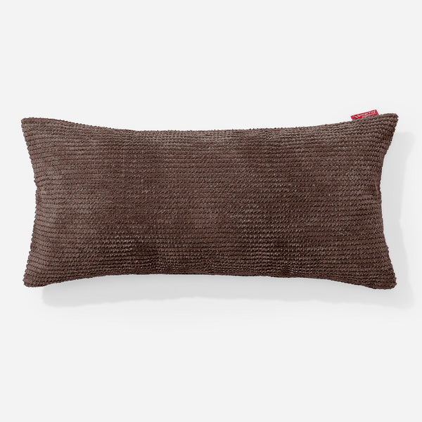 Obdĺžnikový dekoračný poťah na vankúš XL 40 x 80 cm - Pom Pom Čokoládová 01