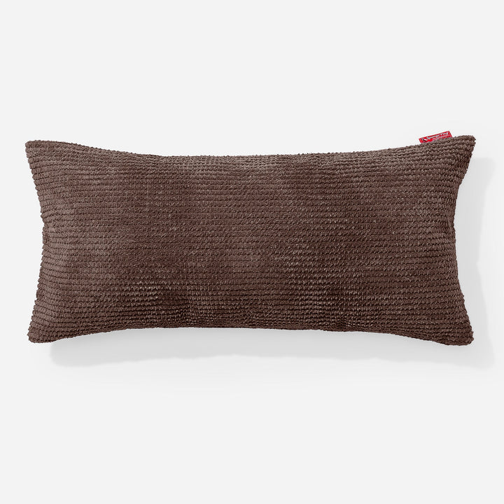 Obdĺžnikový dekoračný poťah na vankúš XL 40 x 80 cm - Pom Pom Čokoládová 01