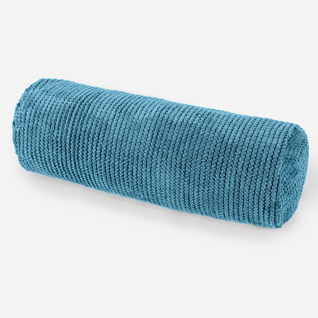 Dekoračný valčekový poťah na vankúš 20 x 55 cm - Pom Pom Morská modrá 01