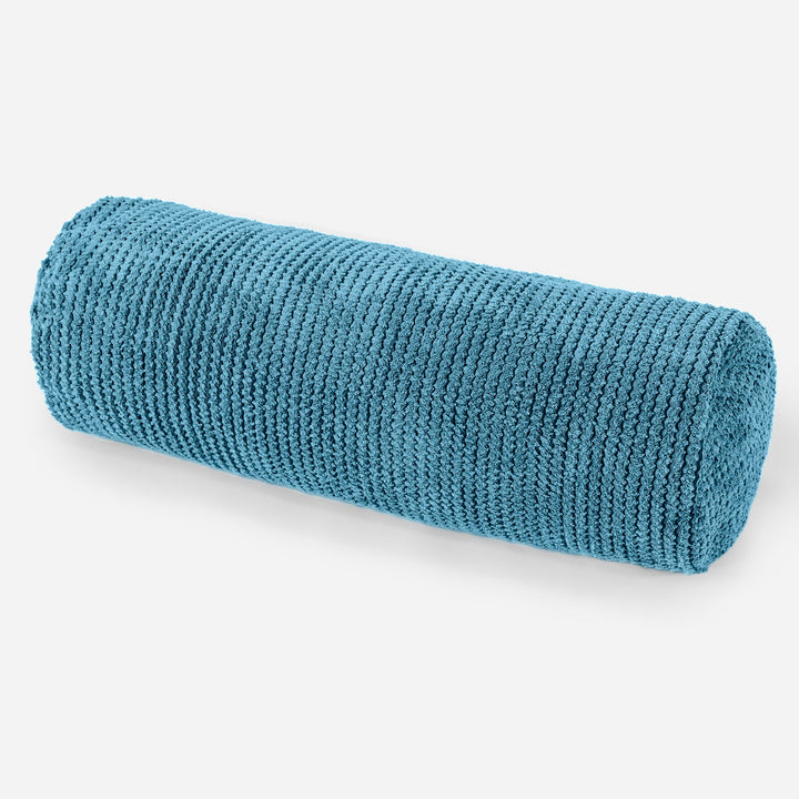 Dekoračný valčekový poťah na vankúš 20 x 55 cm - Pom Pom Morská modrá 01