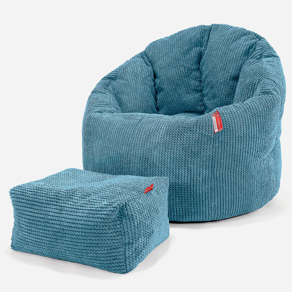 Útulná stolička sedací vak - Pom Pom Morská modrá 02