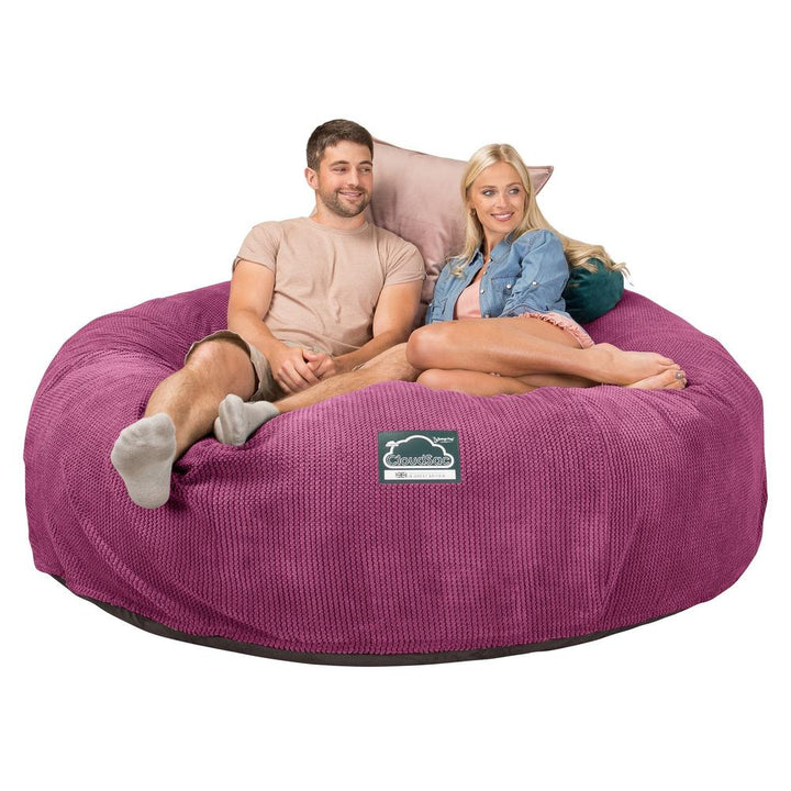 Extra veľká pohovka sedací vak z pamäťovej peny CloudSac 3000 XXL - Pom Pom Ružová 05
