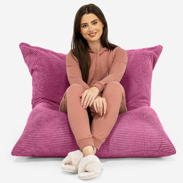 Extra veľký sedací vak - Pom Pom Ružová 01