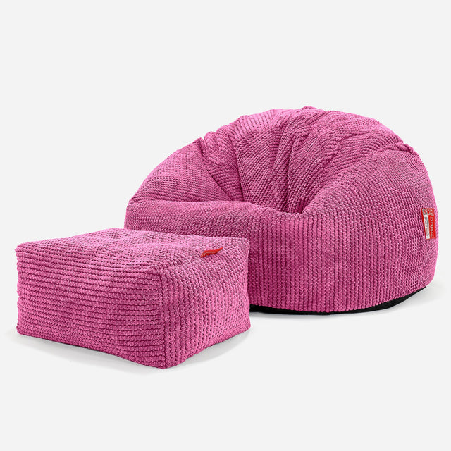 Klasická stolička sedací vak - Pom Pom Ružová 02
