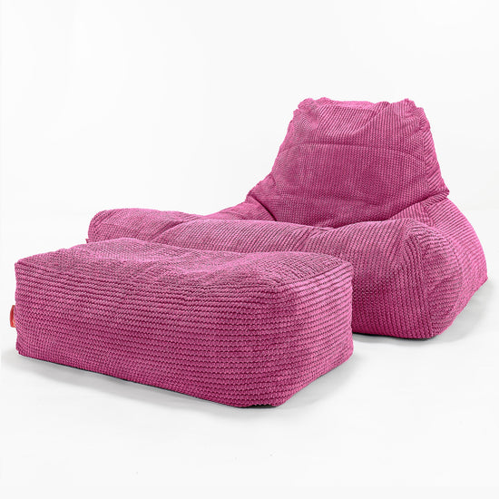 Mega ležadlo sedací vak - Pom Pom Ružová 02