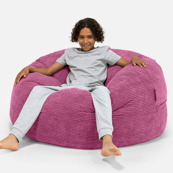 Mimoriadne pohodlný superveľký sedací vak pre deti vo veku 6-14 rokov - Pom Pom Ružová 01