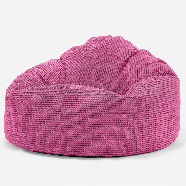 Mini mamutia stolička sedací vak - Pom Pom Ružová 01
